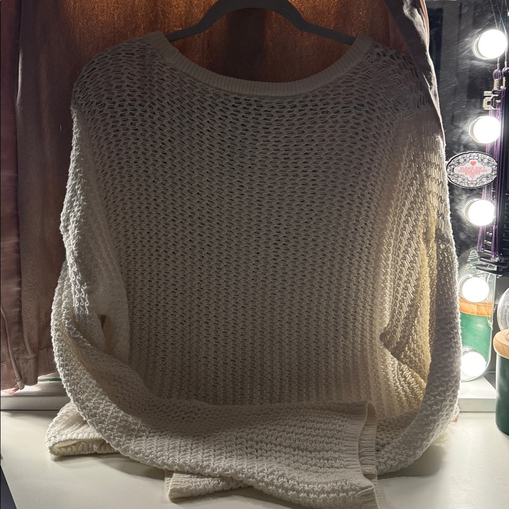 Hollister White Knit Sweater